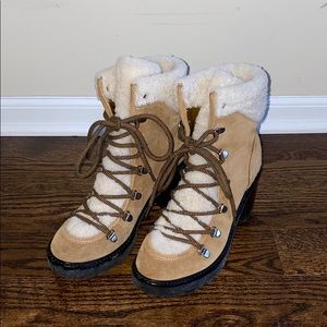 Marc Fisher Daven Shearling Lace Up Boot